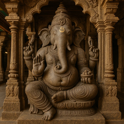 Lord Ganesh in a South Indian Temple