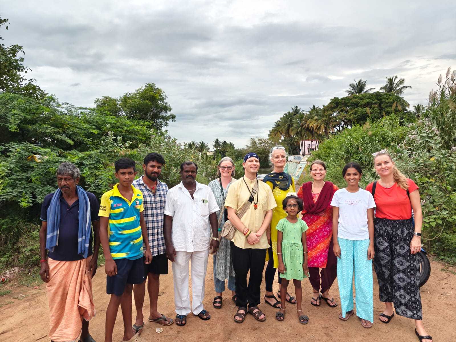 Maxi with her guests in South India